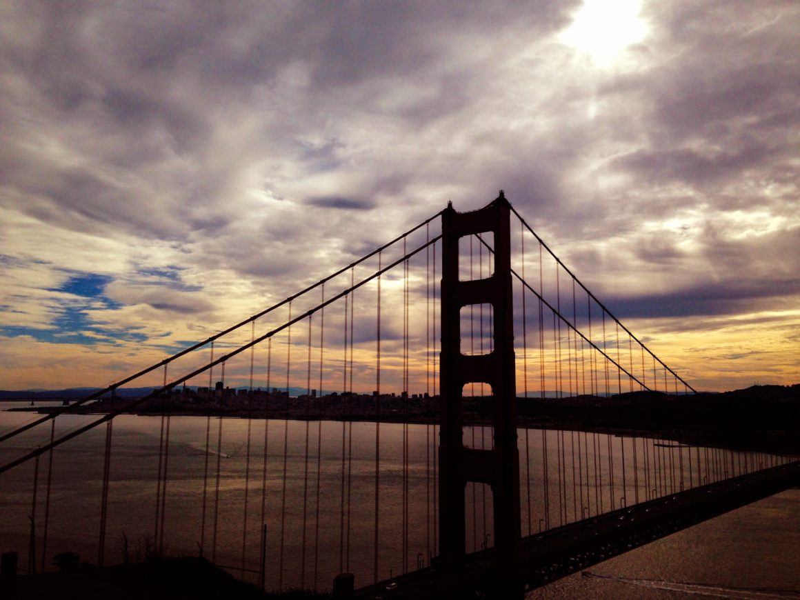 golden gate bridge at sunset and sunrise san francisco