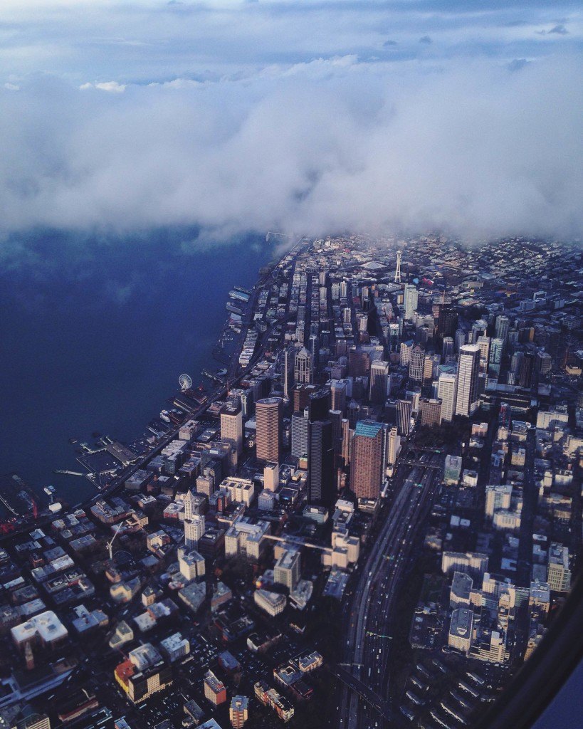 Seattle from a plane