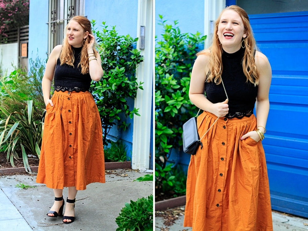 H&M Orange Skirt - Whimsy Soul
