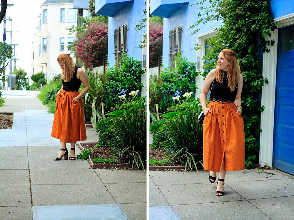 H&M Orange Skirt - Whimsy Soul