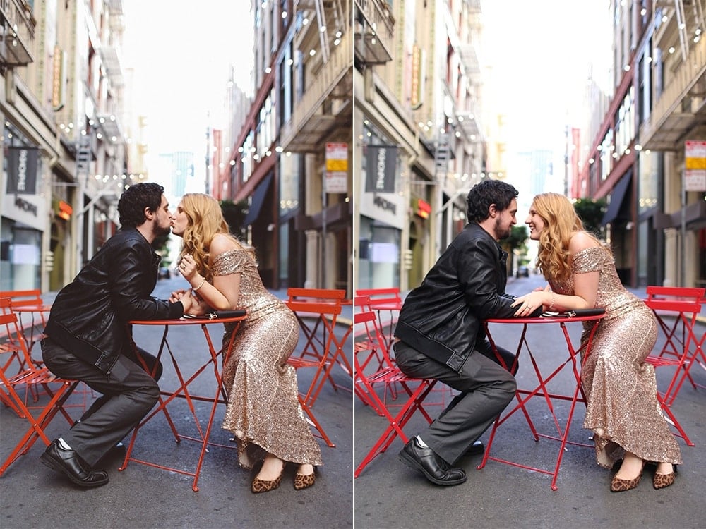 Badgley Mischka Sequin Gown for Engagement Photos in San Francisco