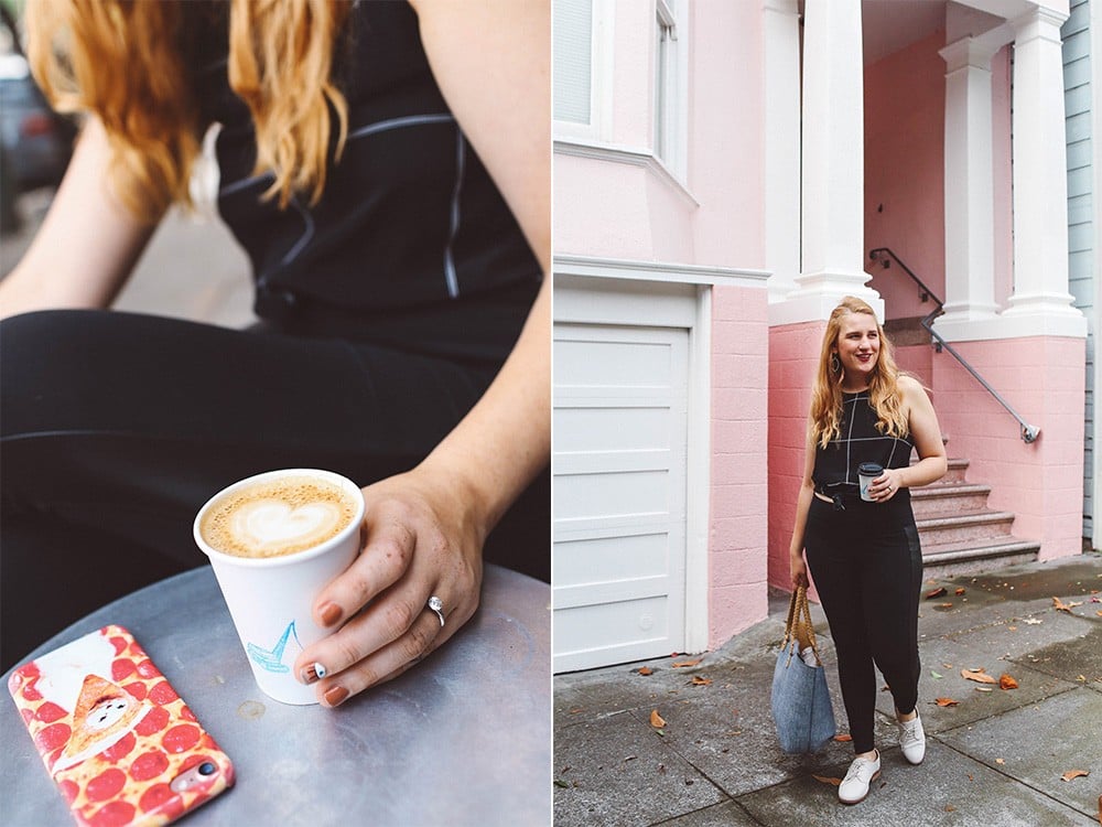 wrecking ball coffee phone case pink house black leggings