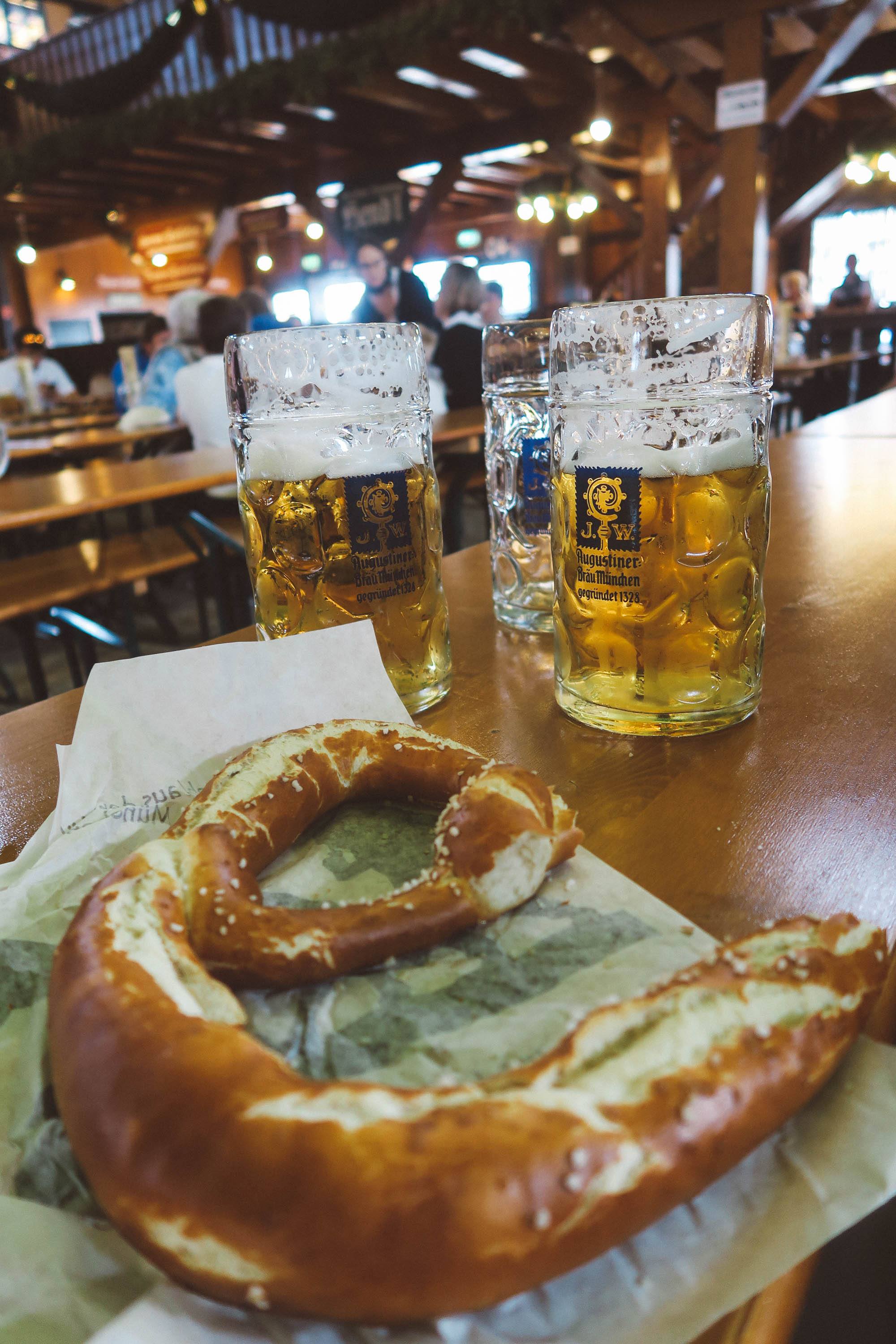 Oktoberfest Munich augustiner pretzel