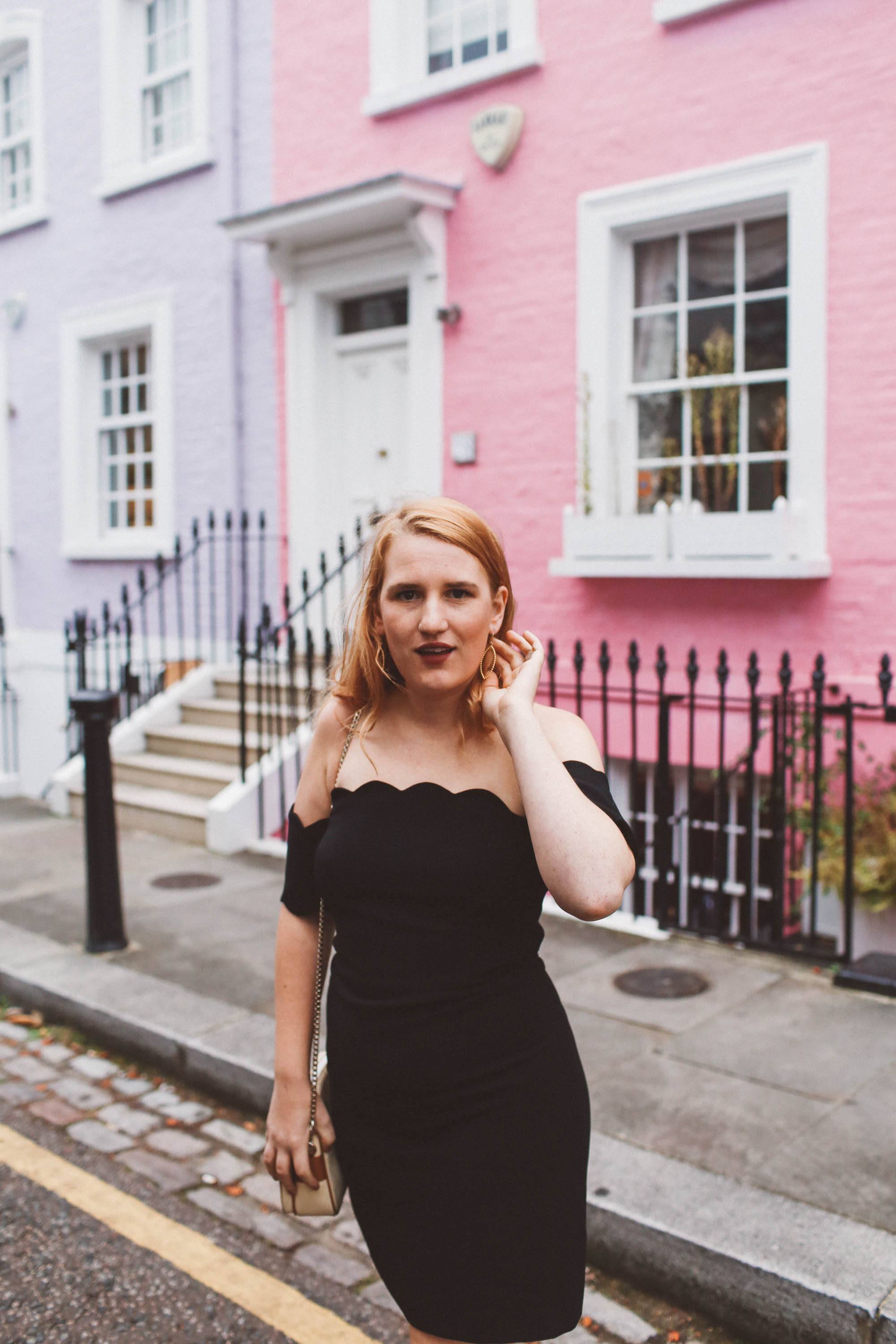 black scallop dress chelsea london