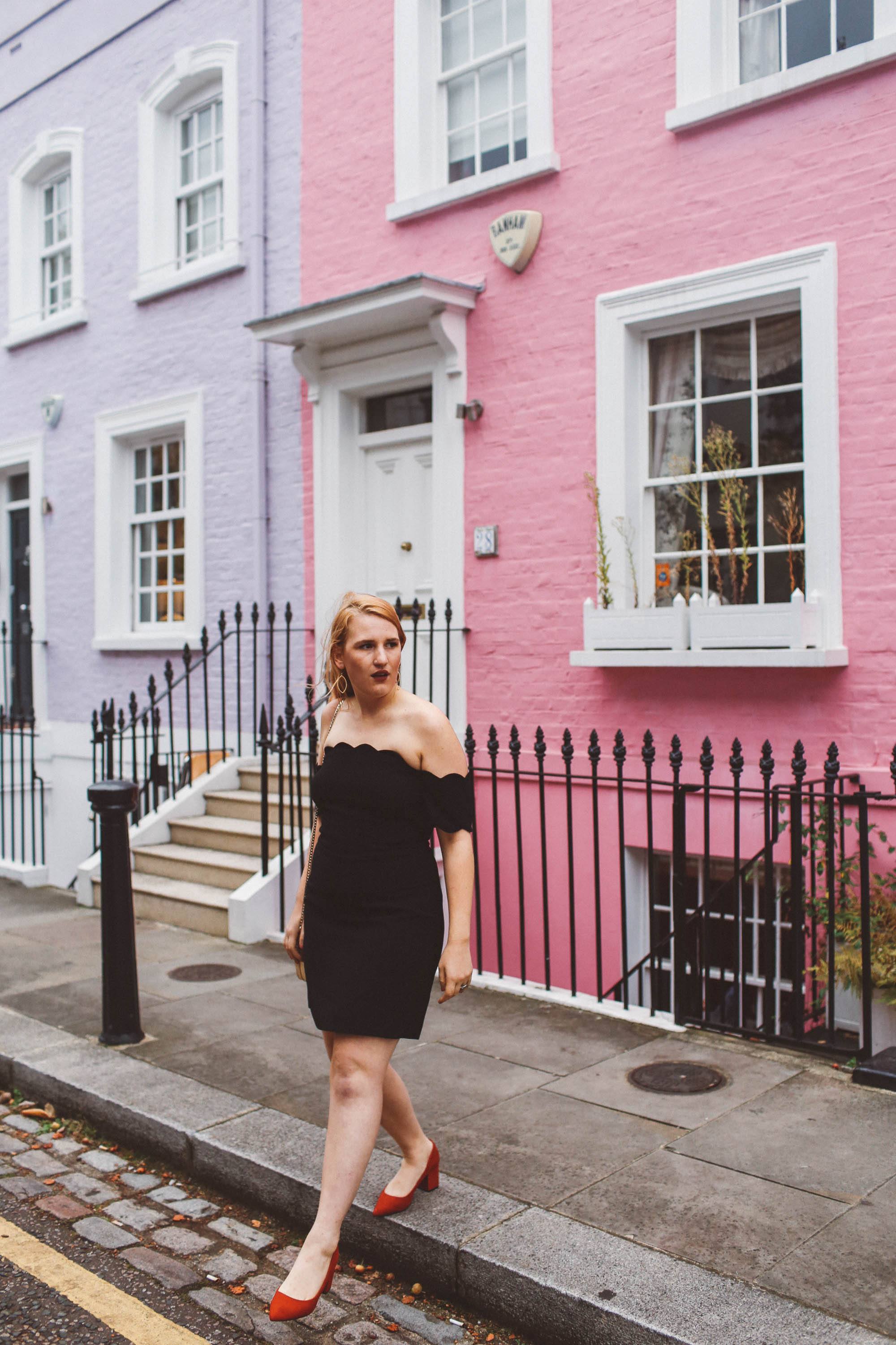 black scallop dress chelsea london