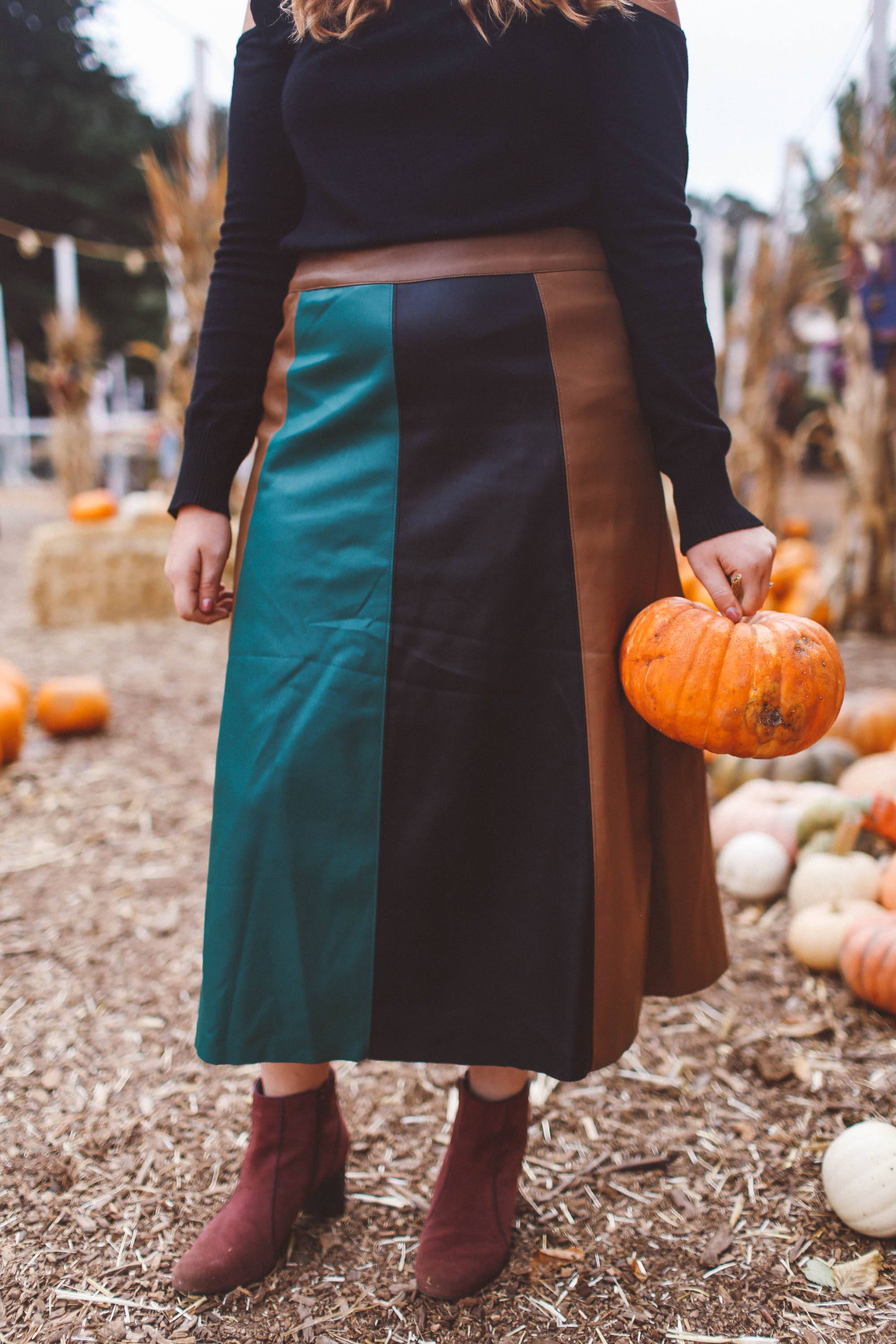 Panel skirt pumpkin woman