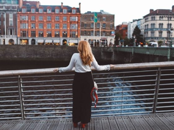 dublin ireland white sweater black pants