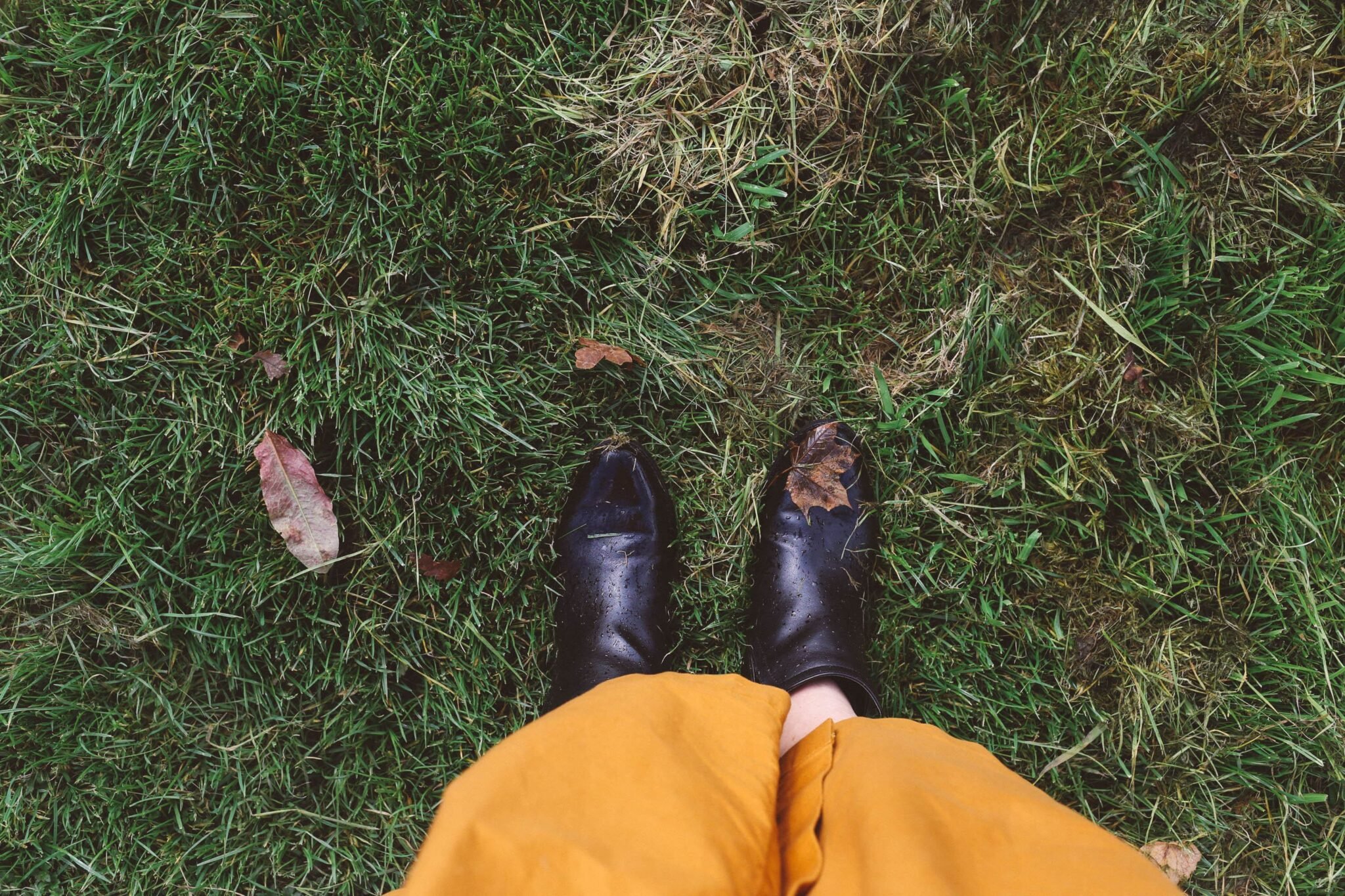 dirty black boots