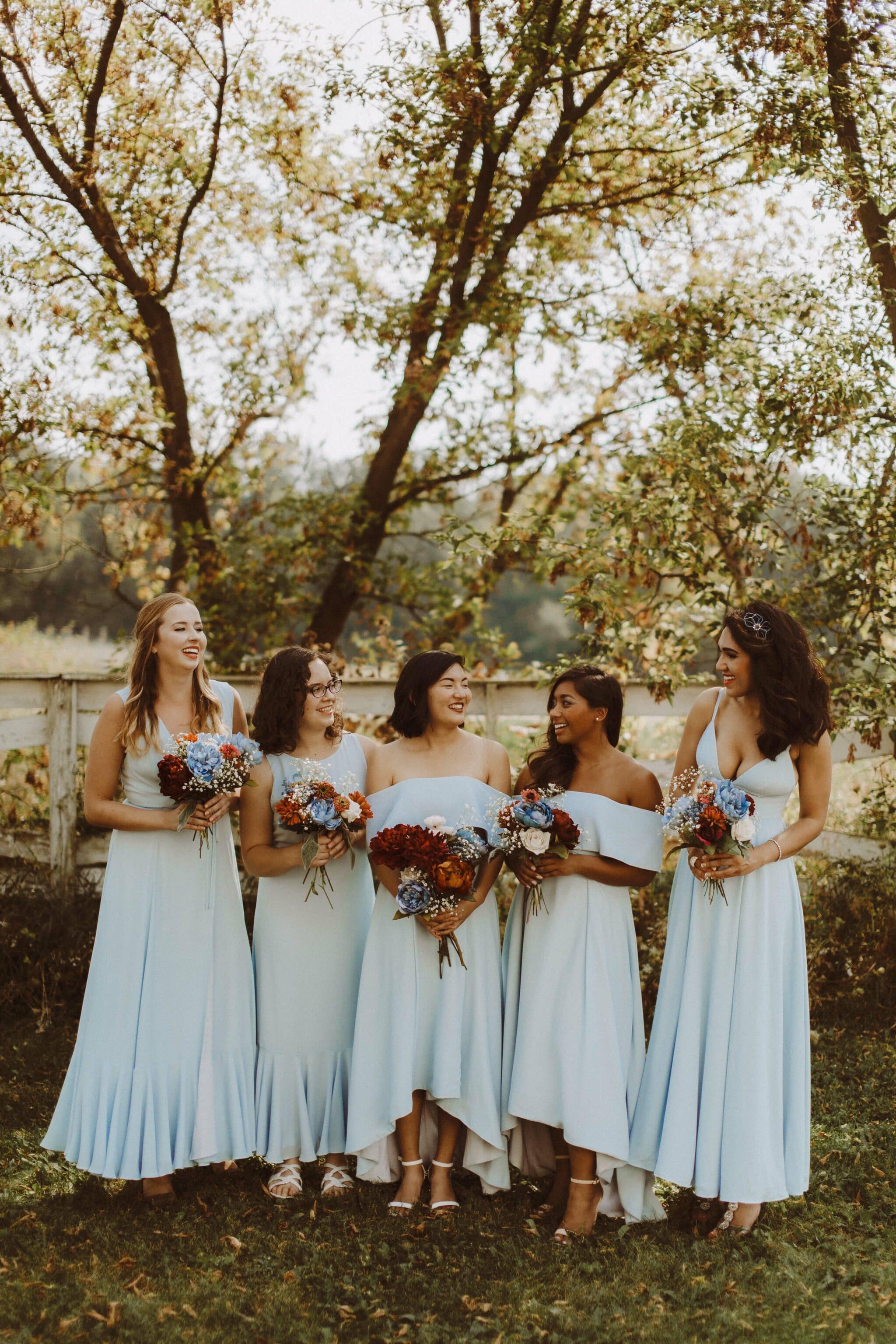 fame partners bridesmaid dress blue