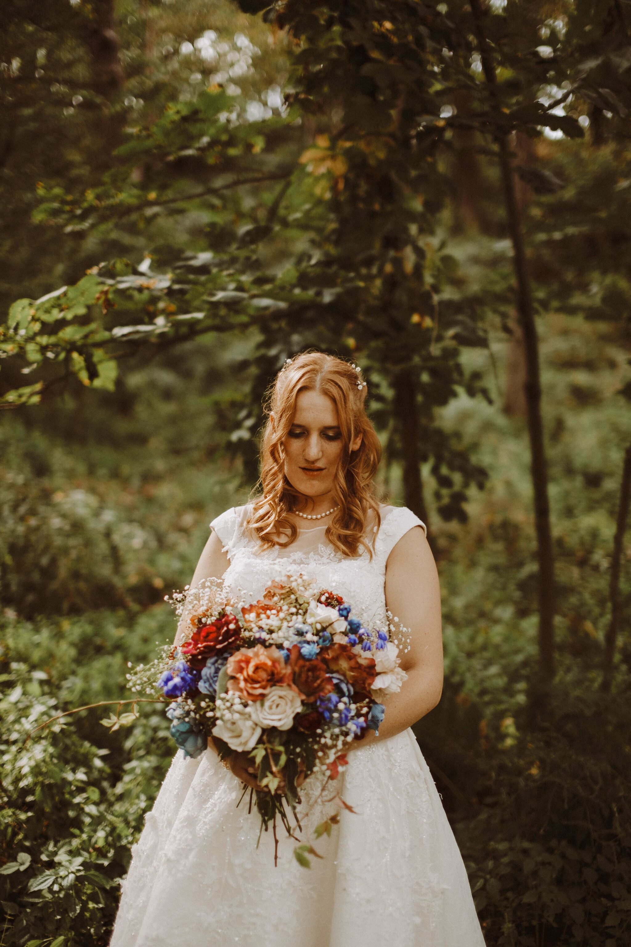 boho bride woods wedding