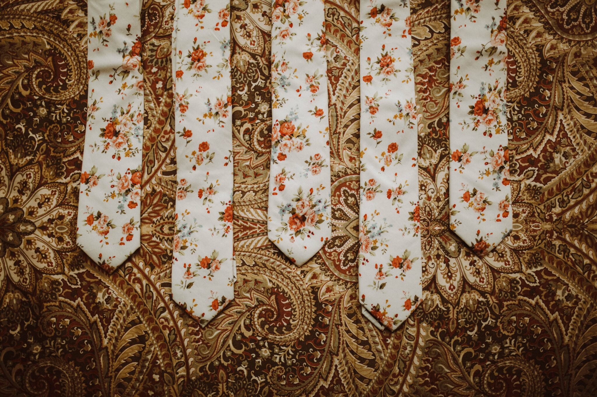 floral ties wedding