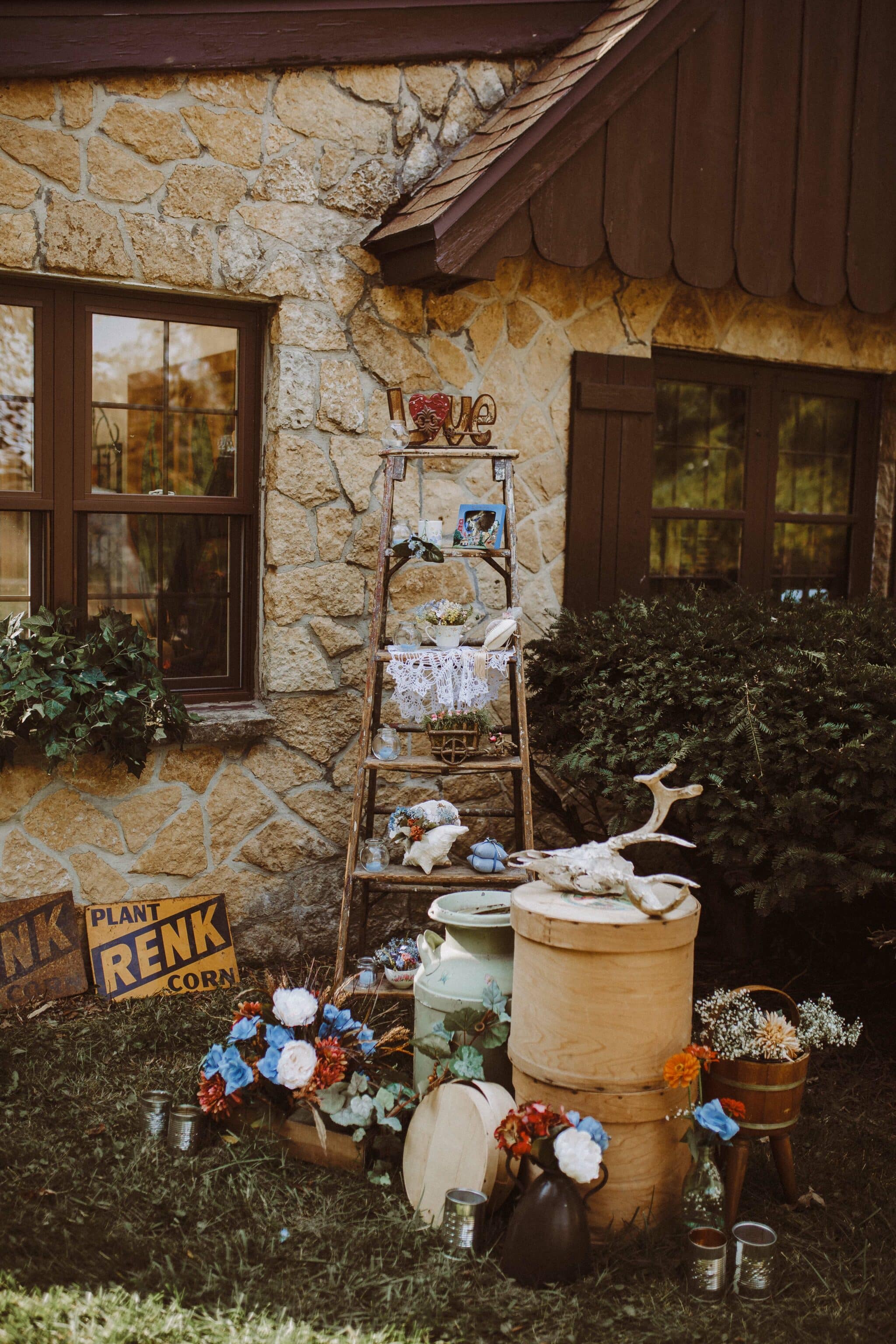 wedding decor rustic skull boho chic