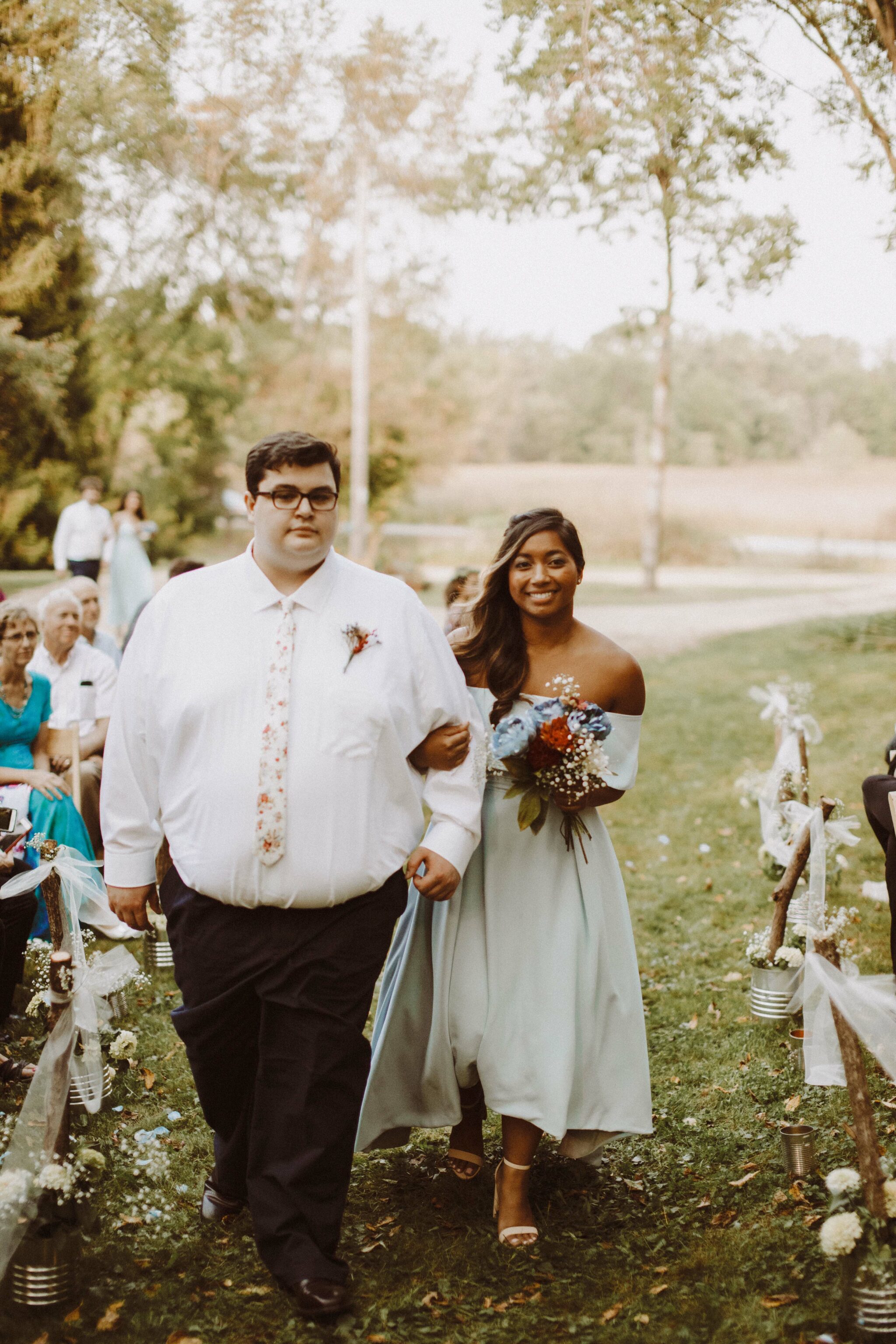 bridesmaid dress blue country wedding