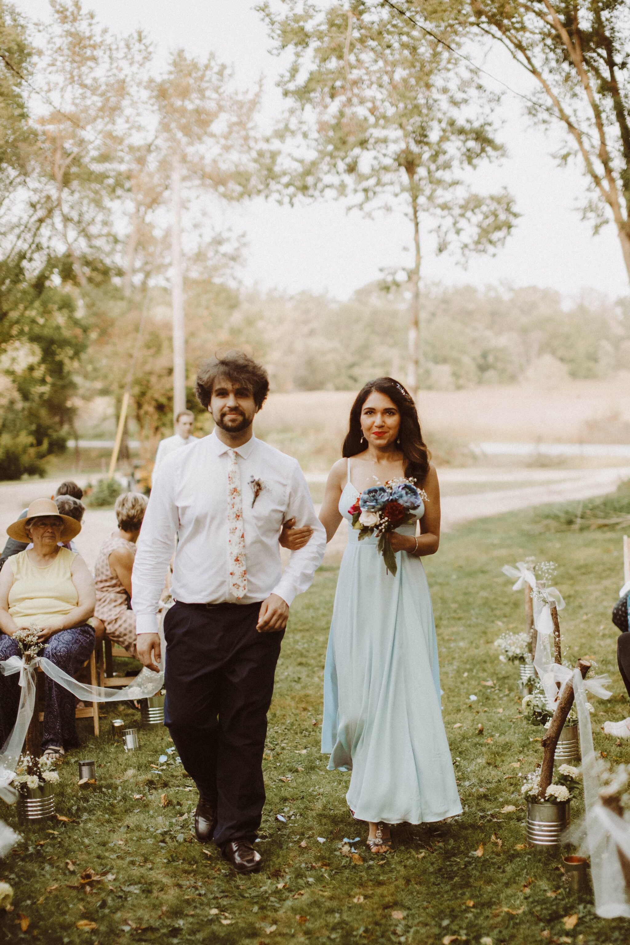 bridesmaid dress blue country wedding