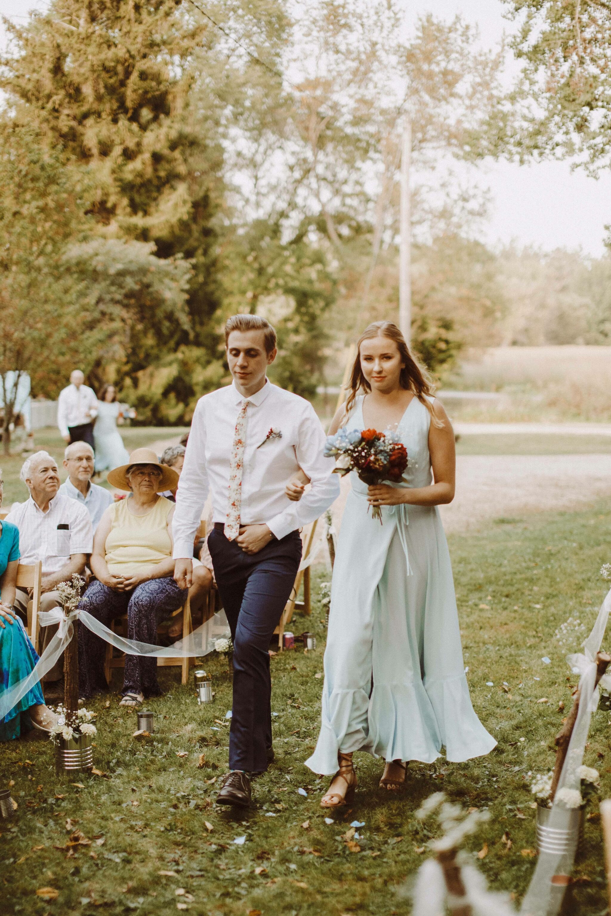 bridesmaid dress blue country wedding