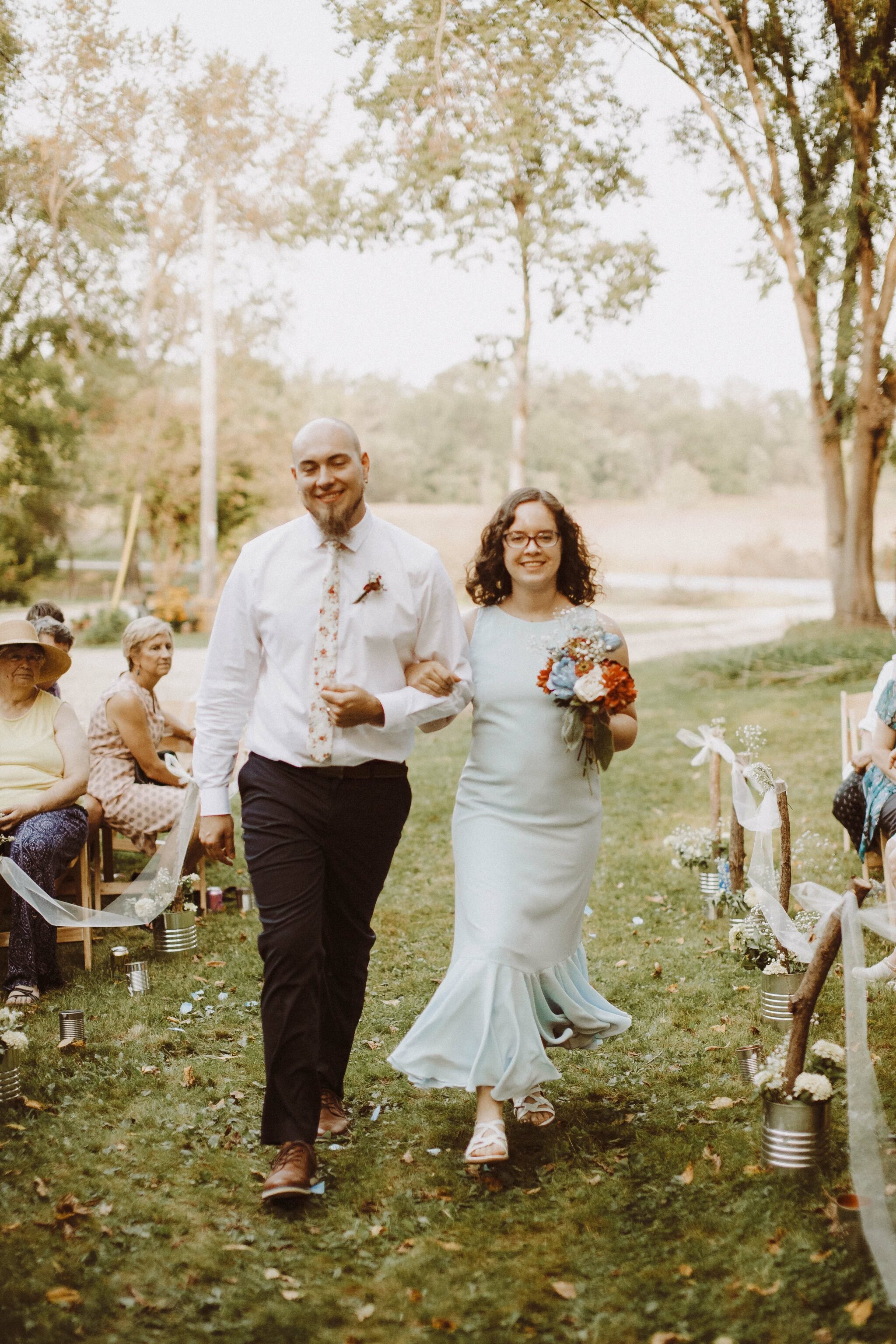 bridesmaid dress blue country wedding