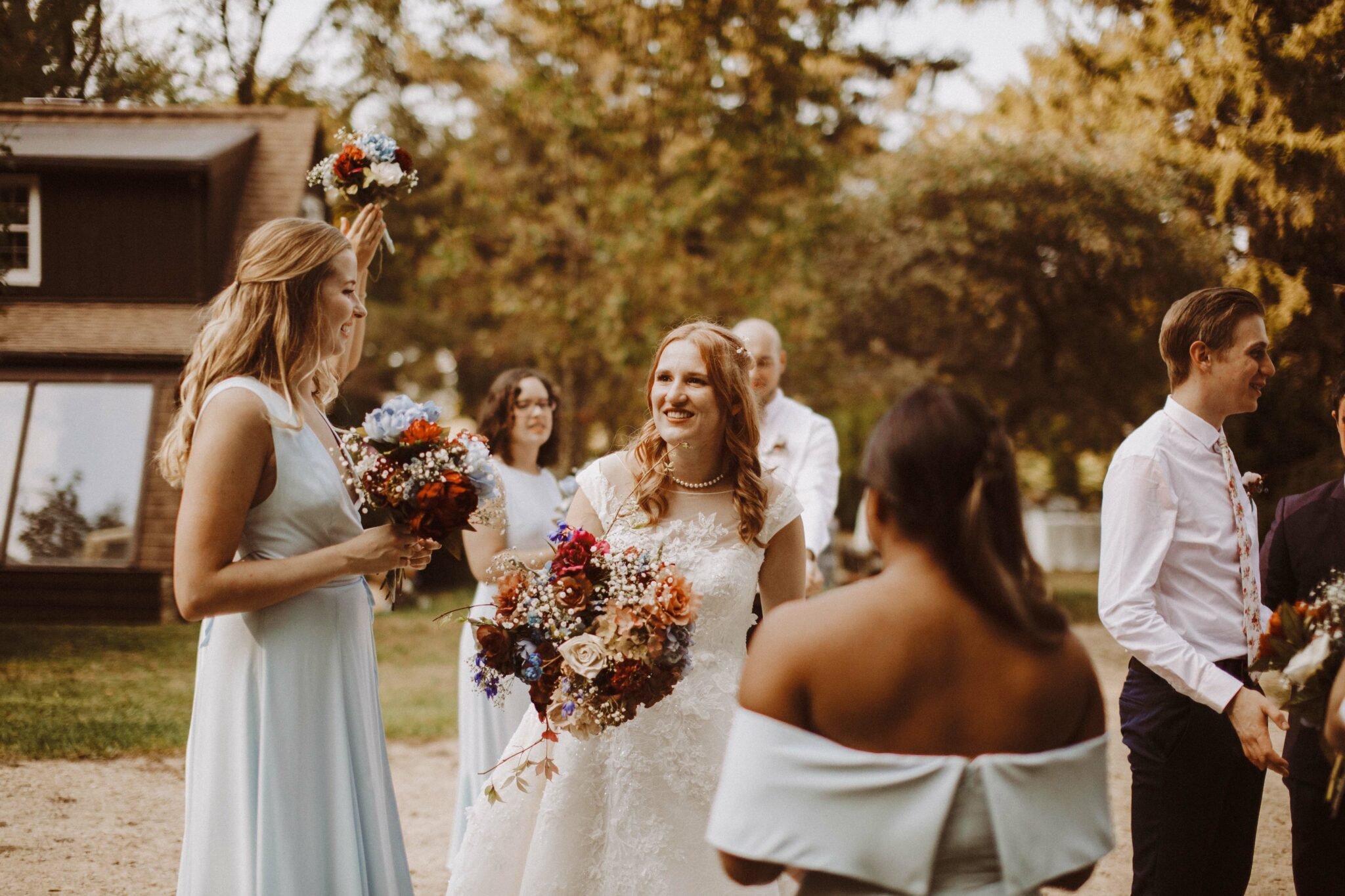 wedding outdoor bridesmaid boho wisconsin