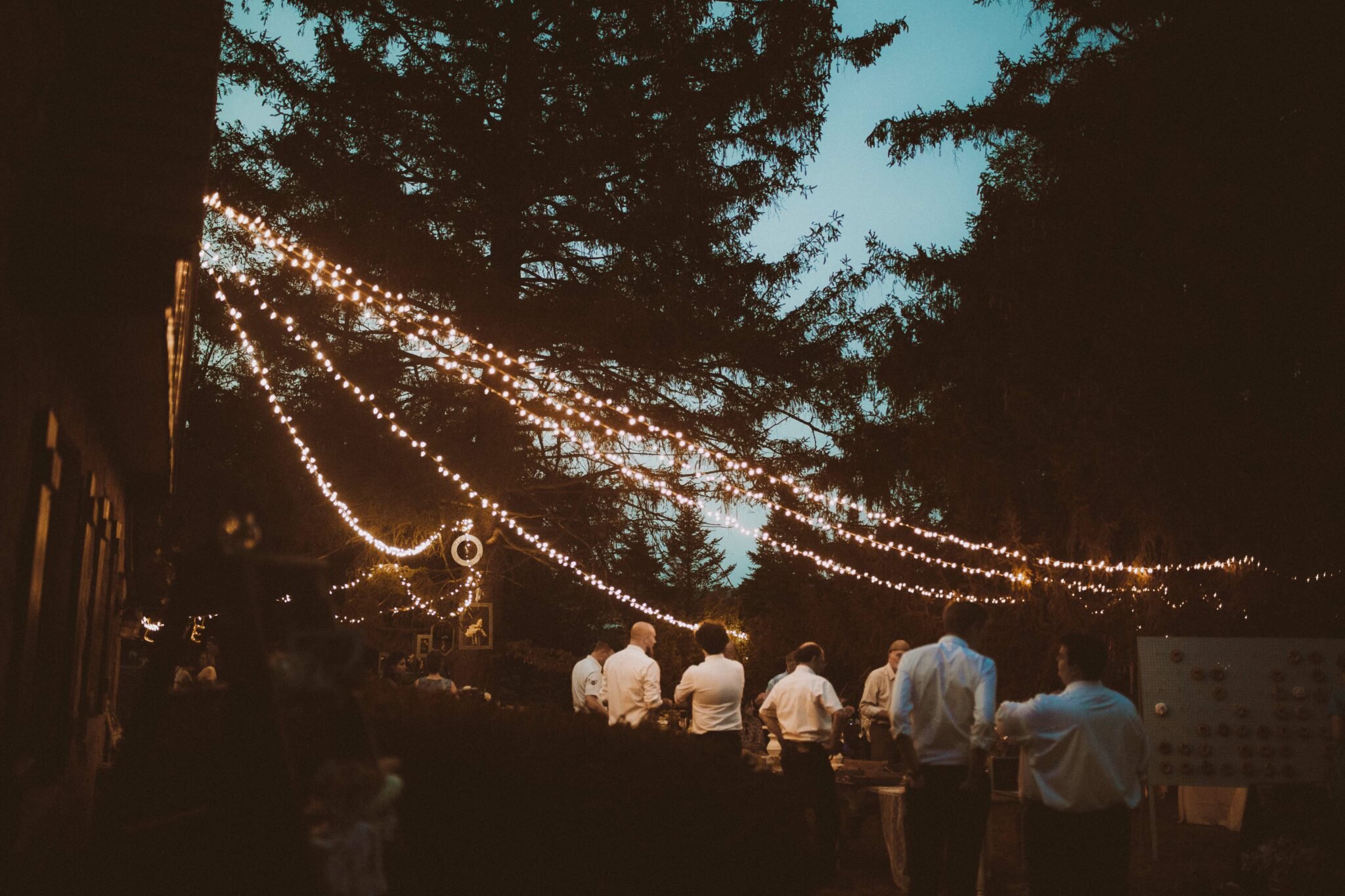 wedding string lights outdoor