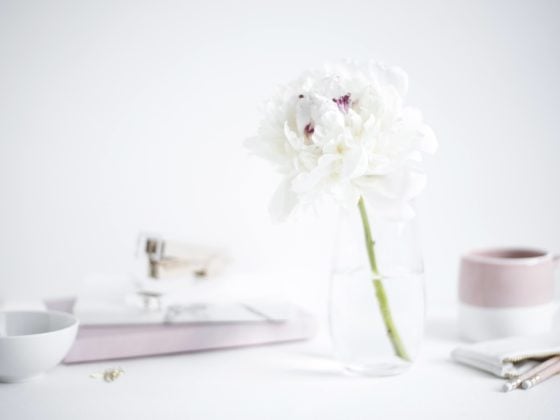 flower pink desk details