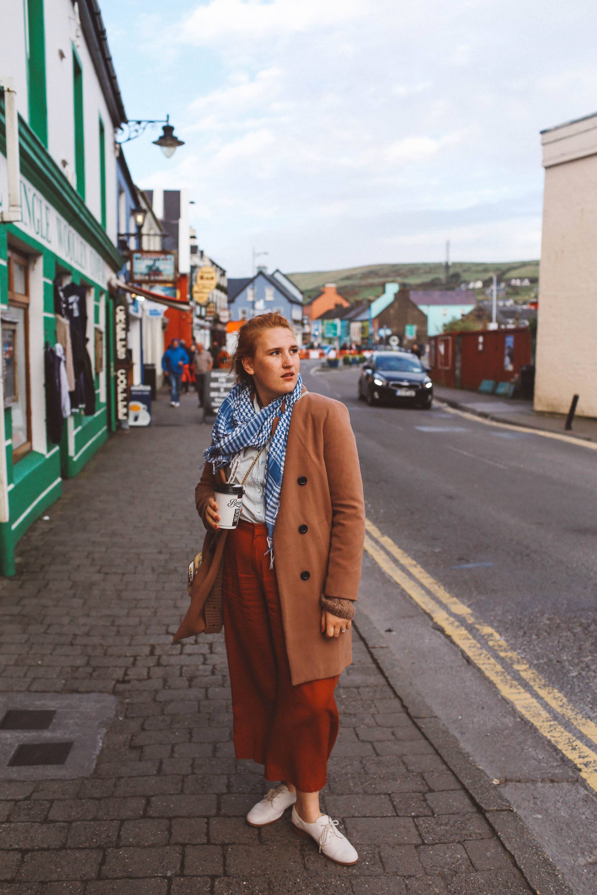 dingle ireland woman coat pants