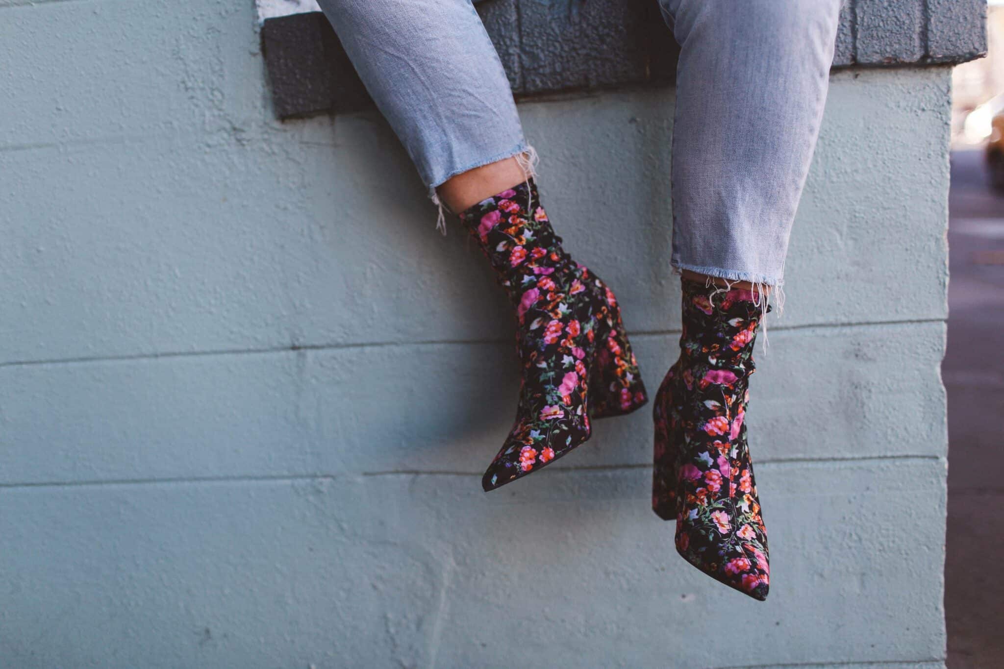 Floral on sale sock boots