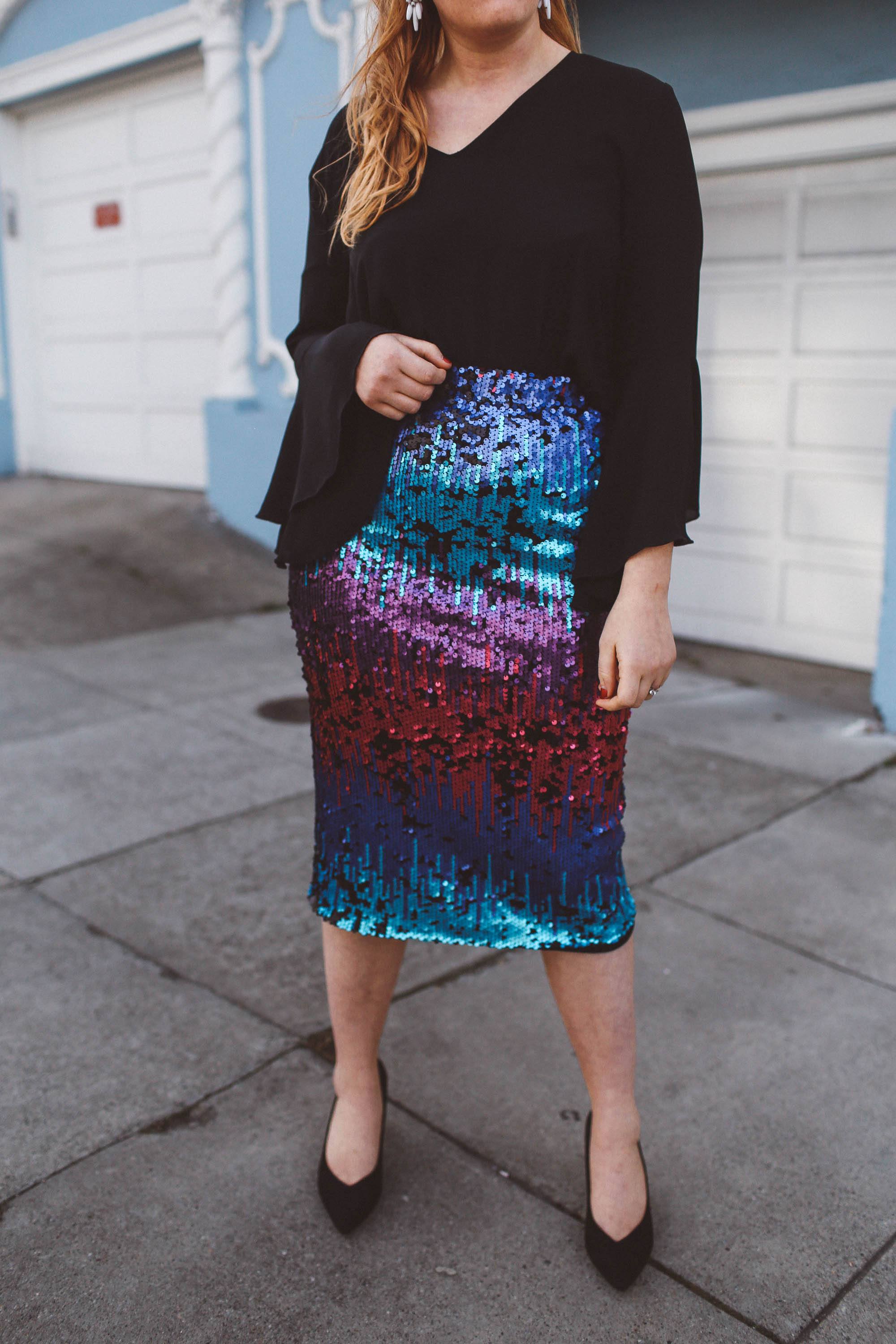 ombre sequin skirt