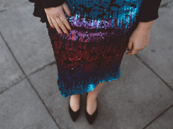 ombre sequin skirt