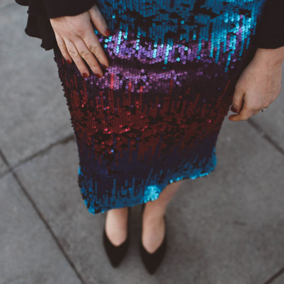 ombre sequin skirt