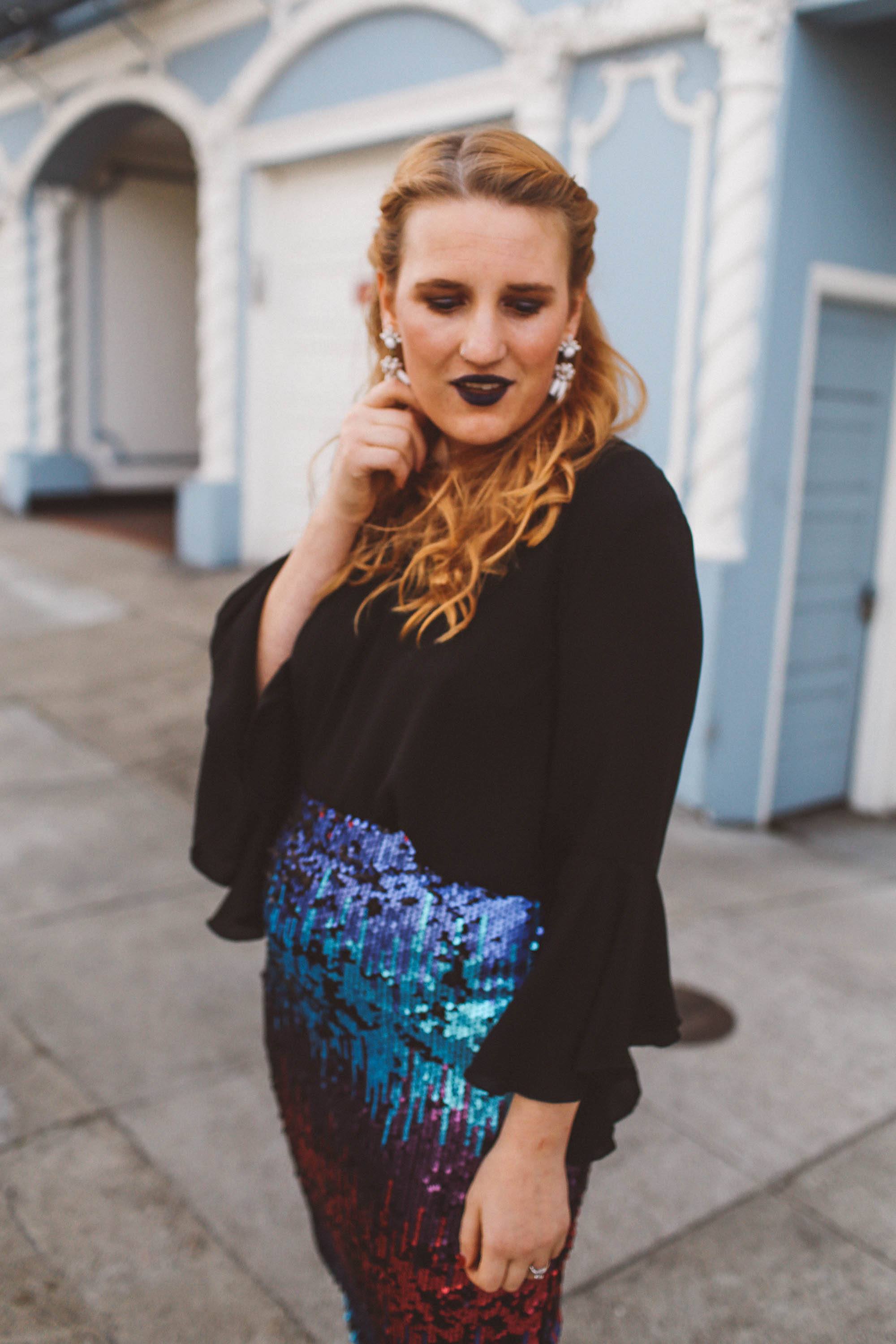 ombre sequin skirt