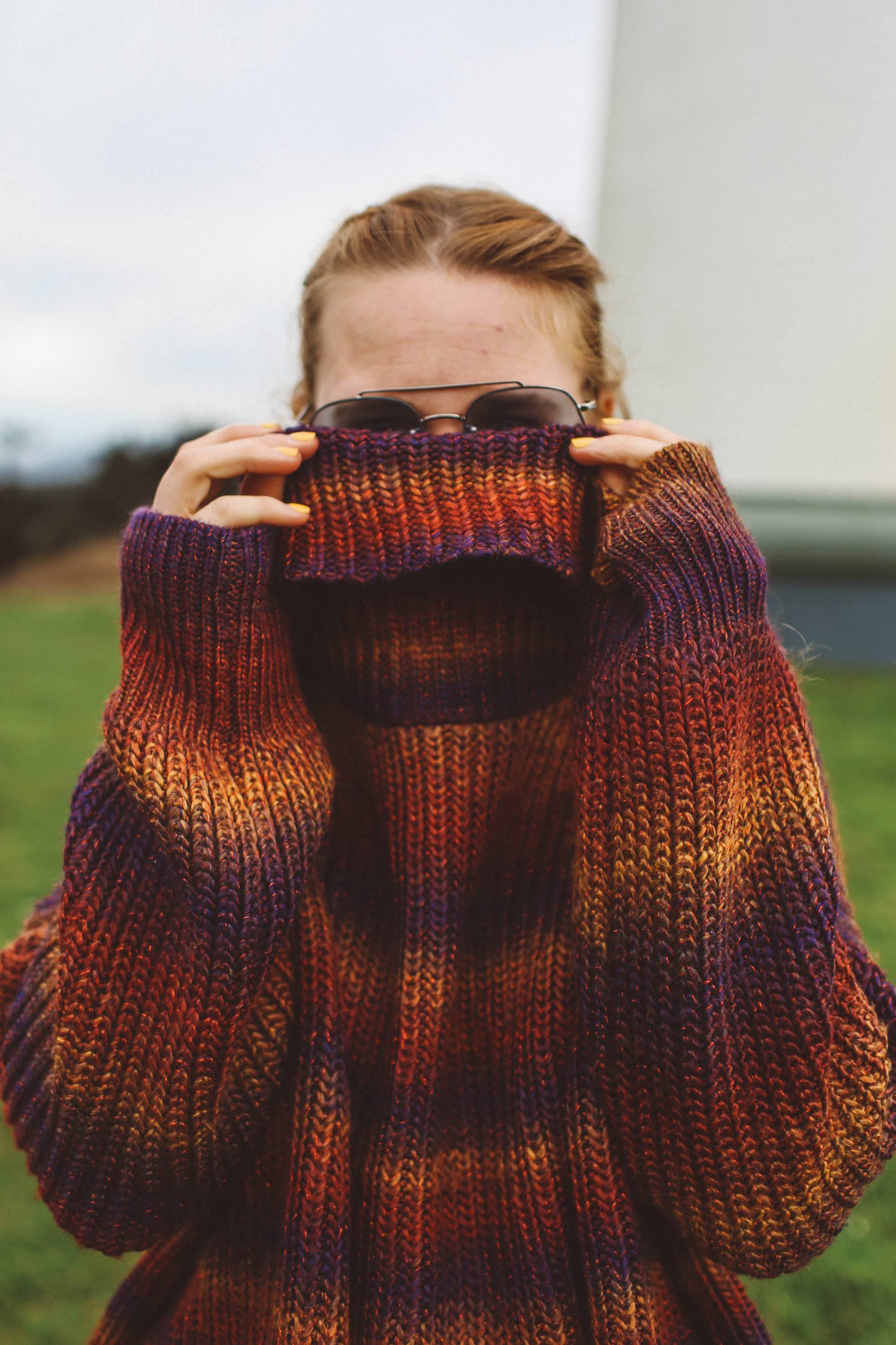 rainbow oversized sweater woman