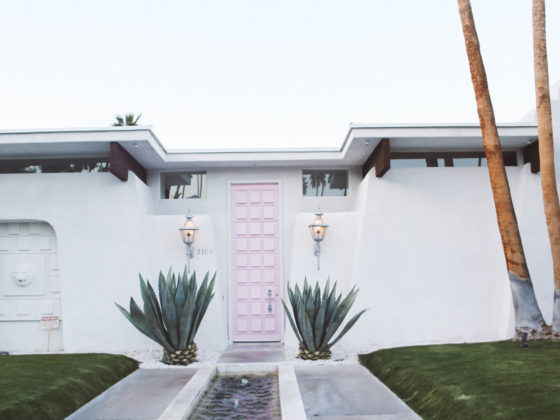 Palm springs door tour pink door