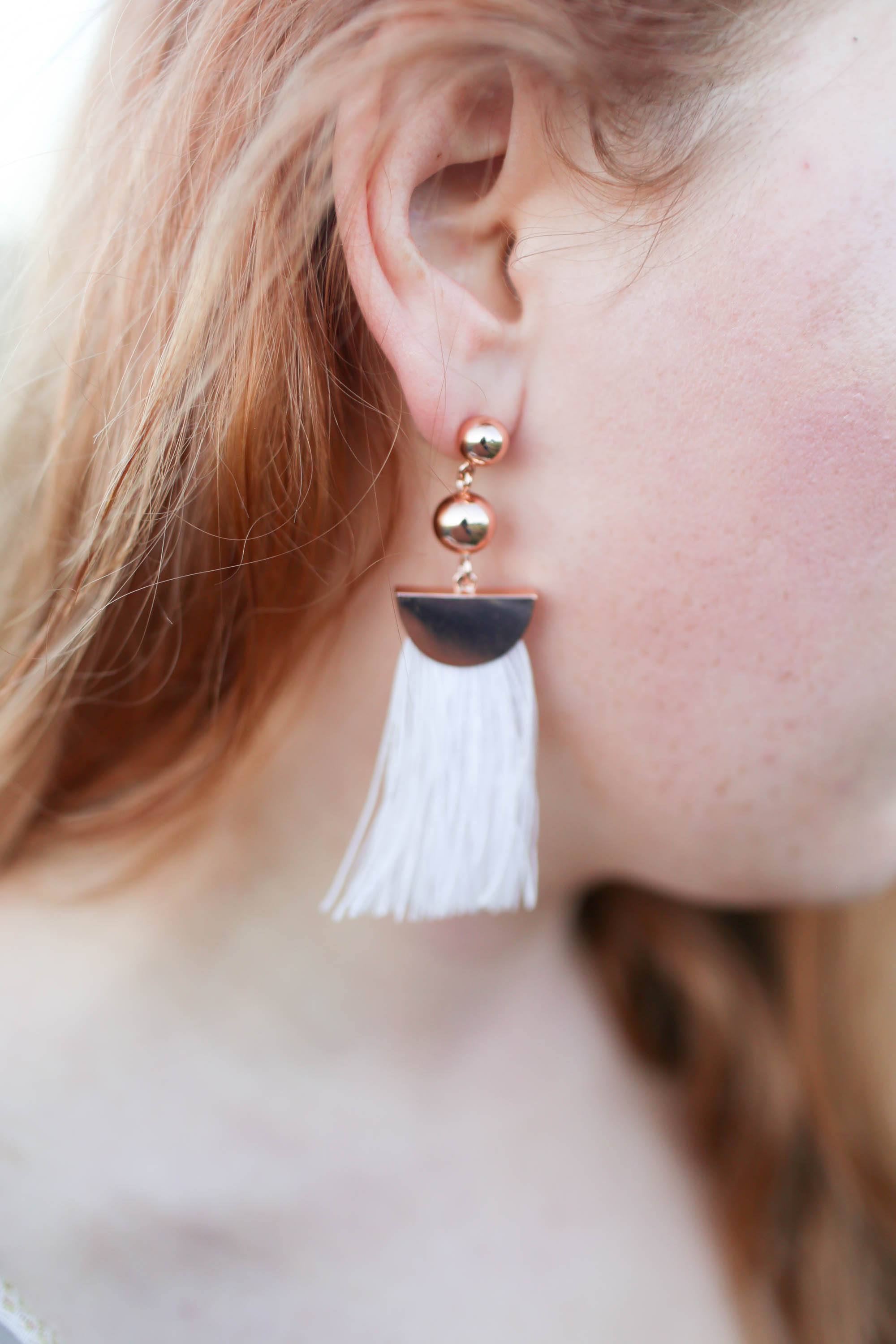 gold tassel earrings