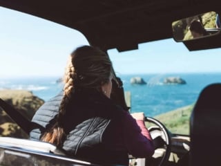 Woman driving an ATV at Newport Rach