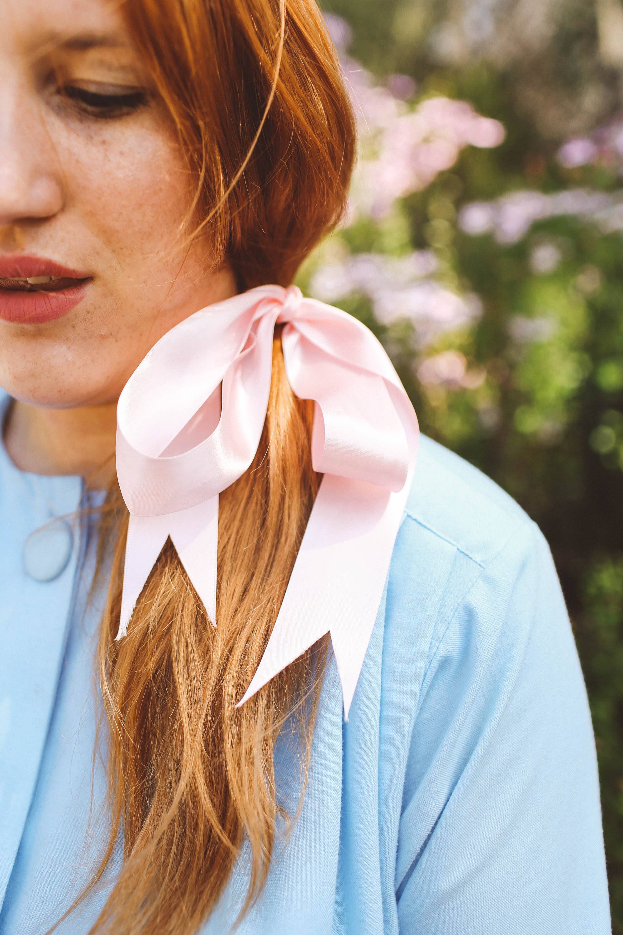 hair bows for spring, pink hair bow