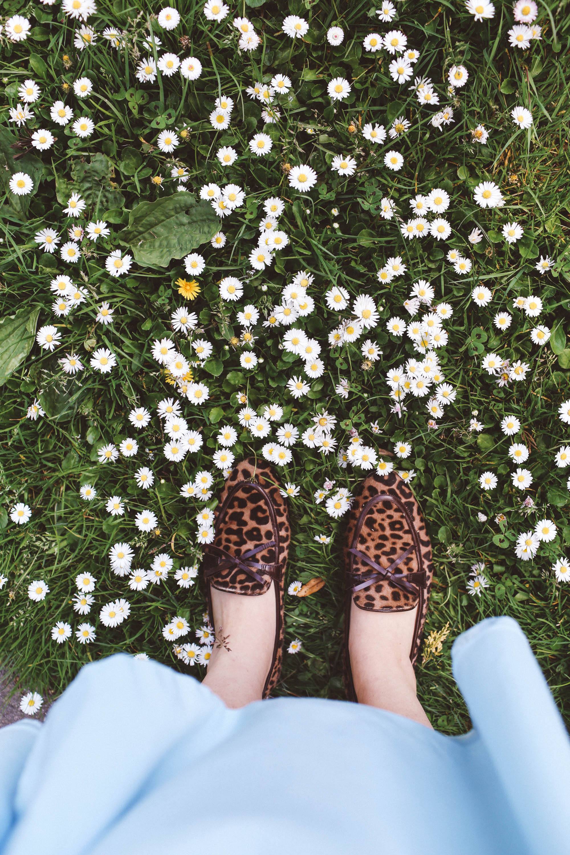 spring flowers leopard loafers