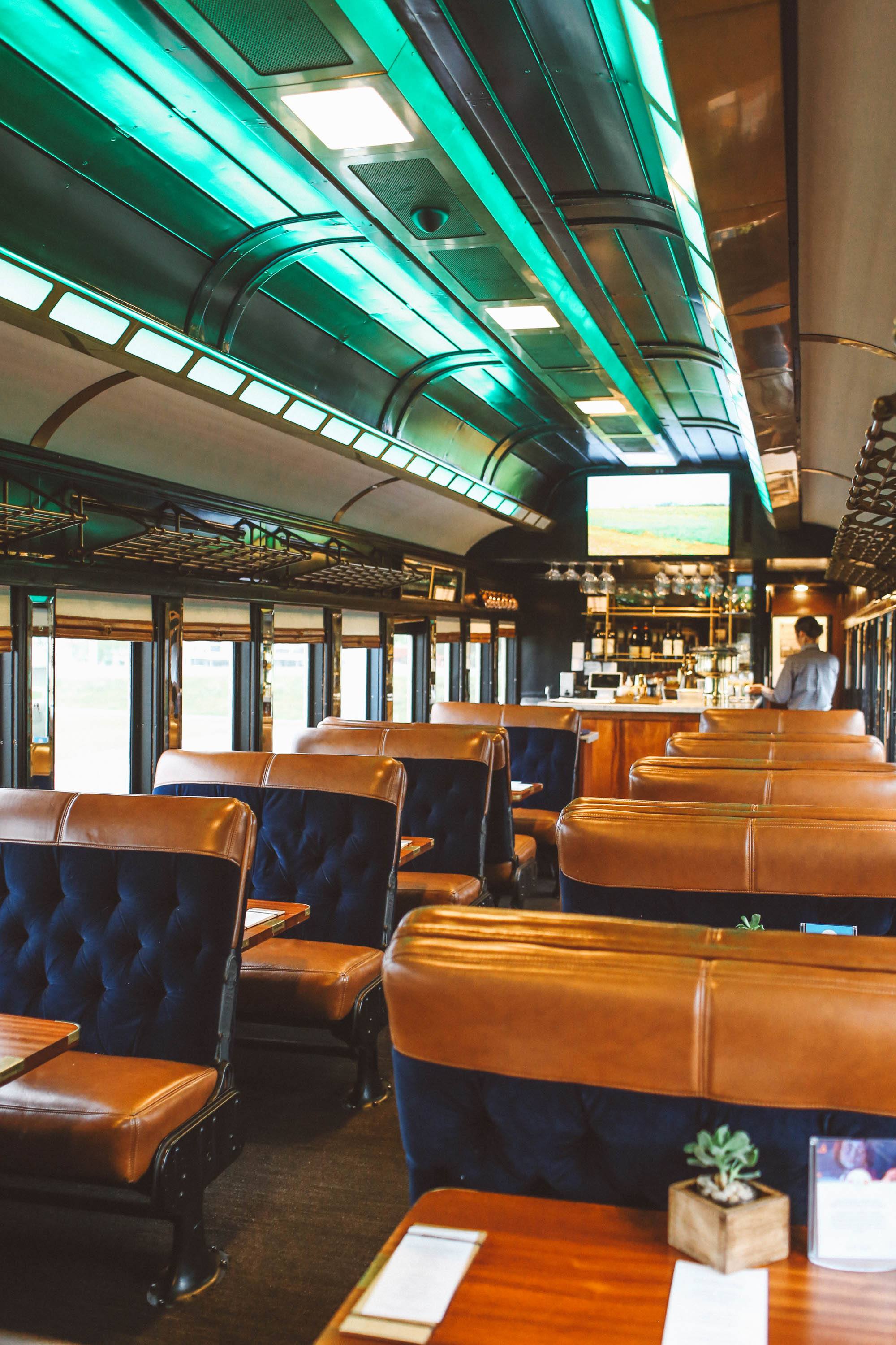 Inside of the Napa Valley Wine Train