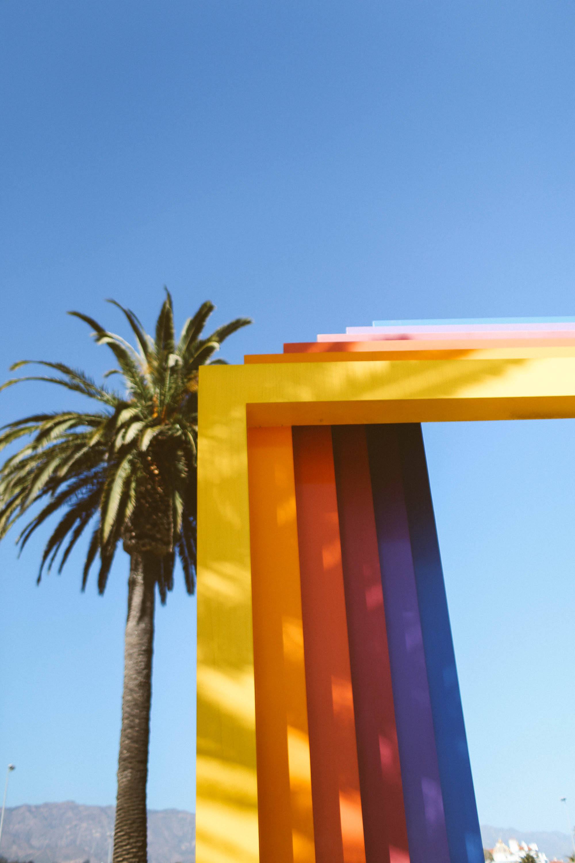 The Chromatic gate and a Palm Tree in Santa Barbara