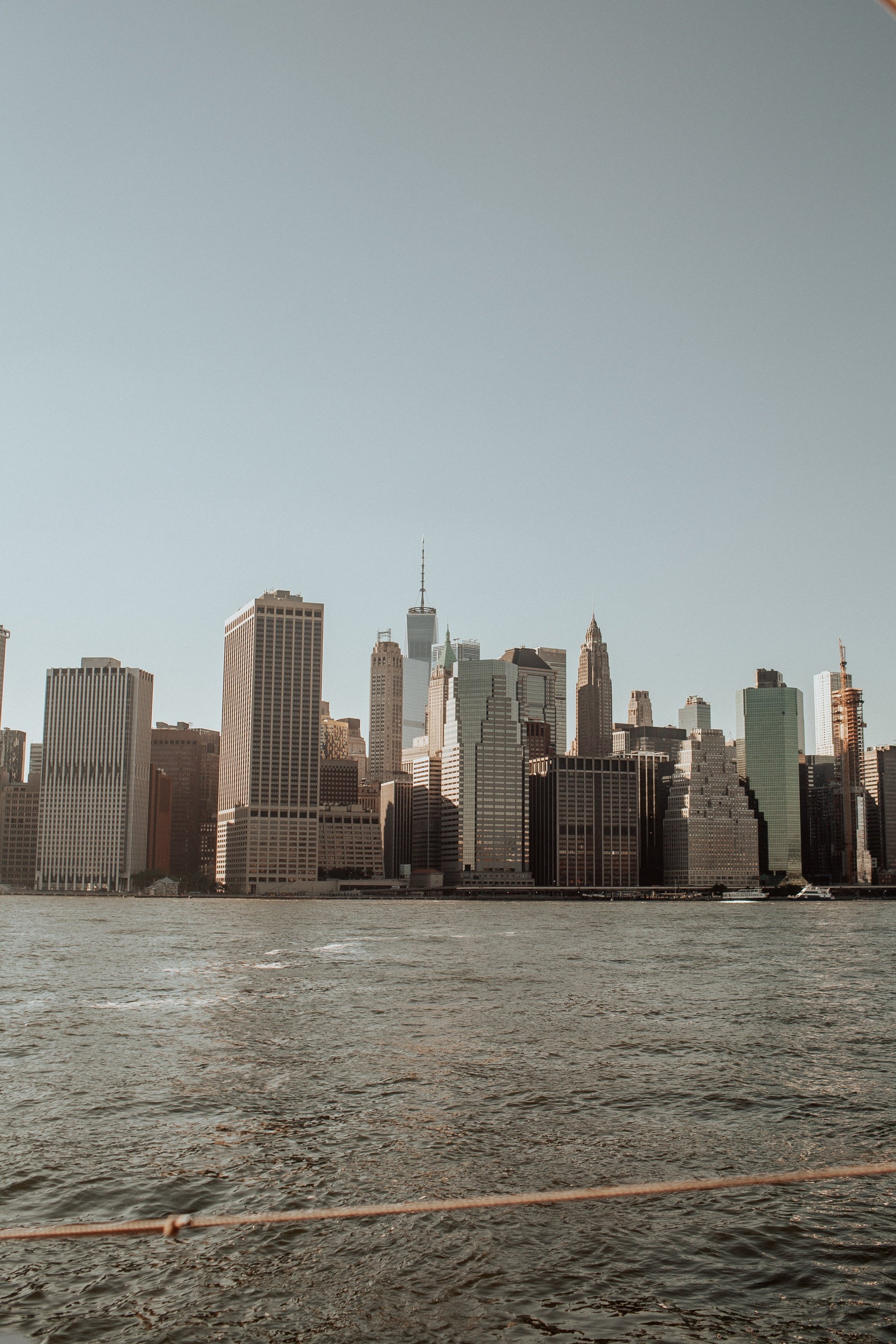 view of Manhattan from across the Hudson River.