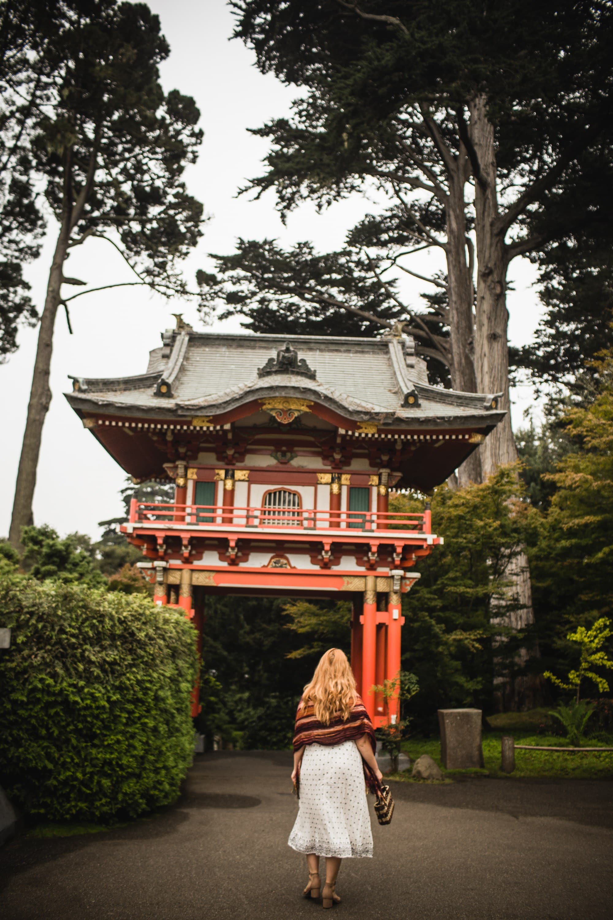 Woman walking through Japanese Tea Garden