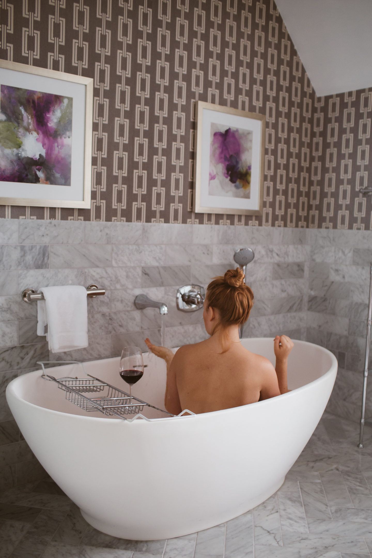 woman in tub at claremont hotel