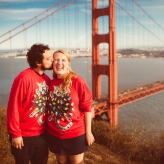 man and woman at Golden Gate Bridge Overlook