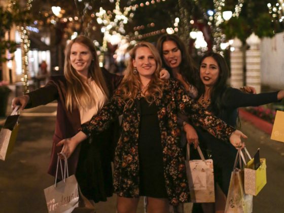 Women with shopping bags at santana row