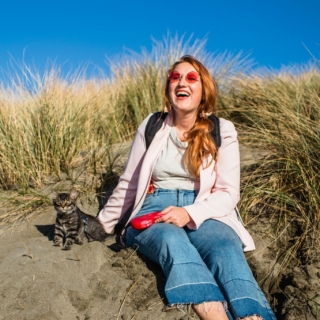 Cat at the beach