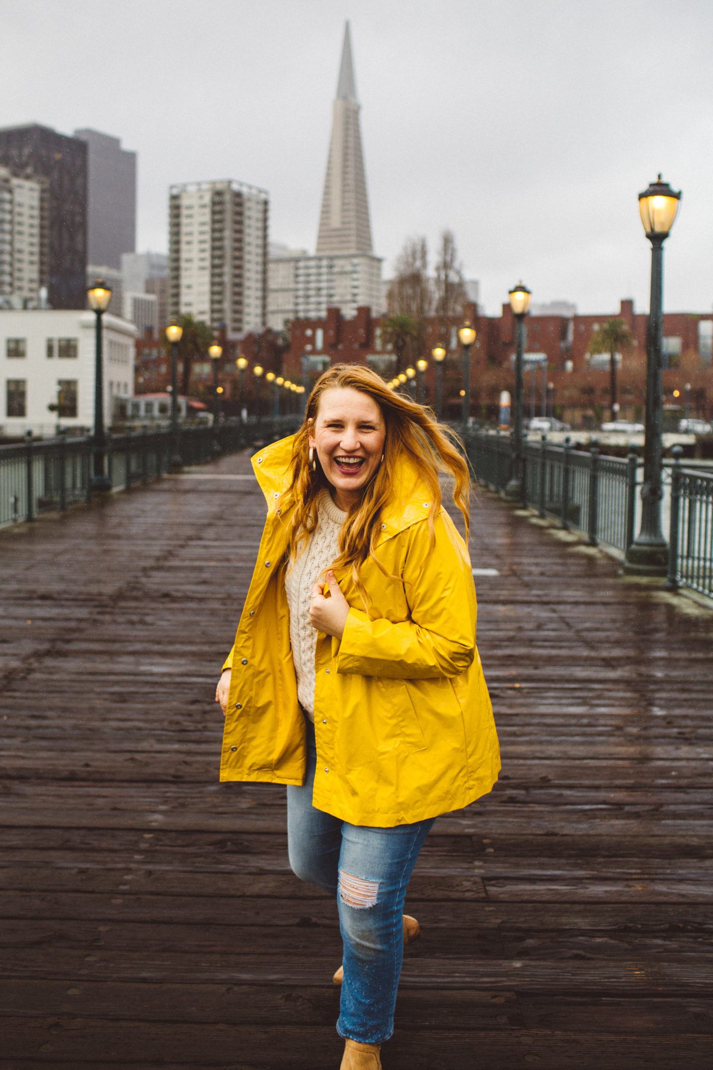 Womens Adjustable Rain Jackets, Yellow Raincoat