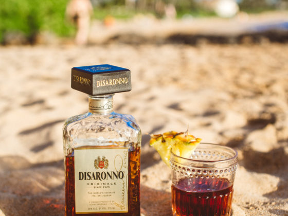 Disaronno Sour on the beach in maui