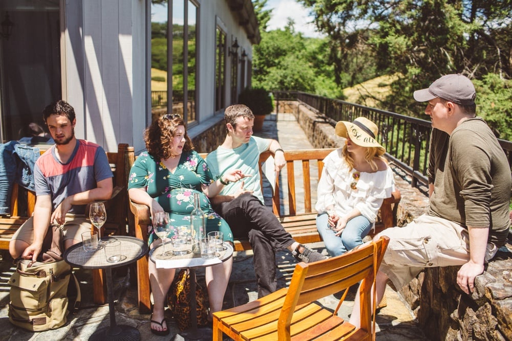 A group of friends at Chalk Hill Estate