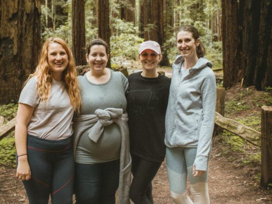 A group of friends on a hike in Guerneville