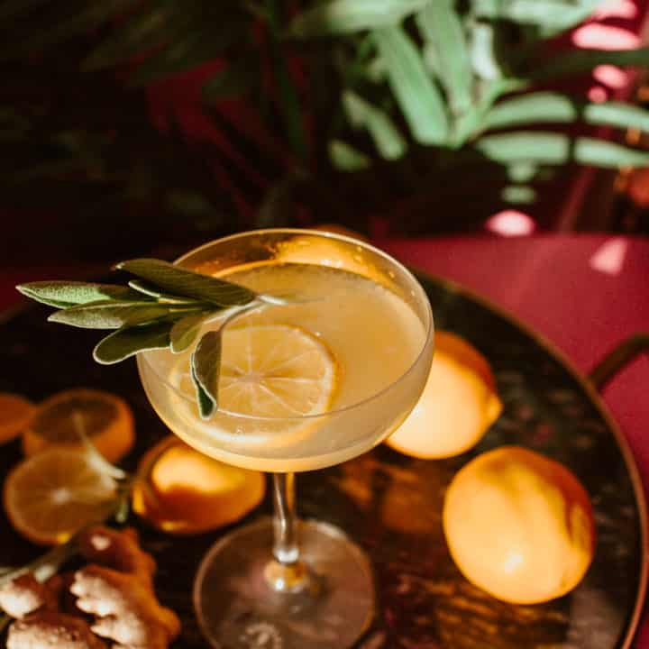 Easy Sage Ginger Limoncello Cocktail Recipe