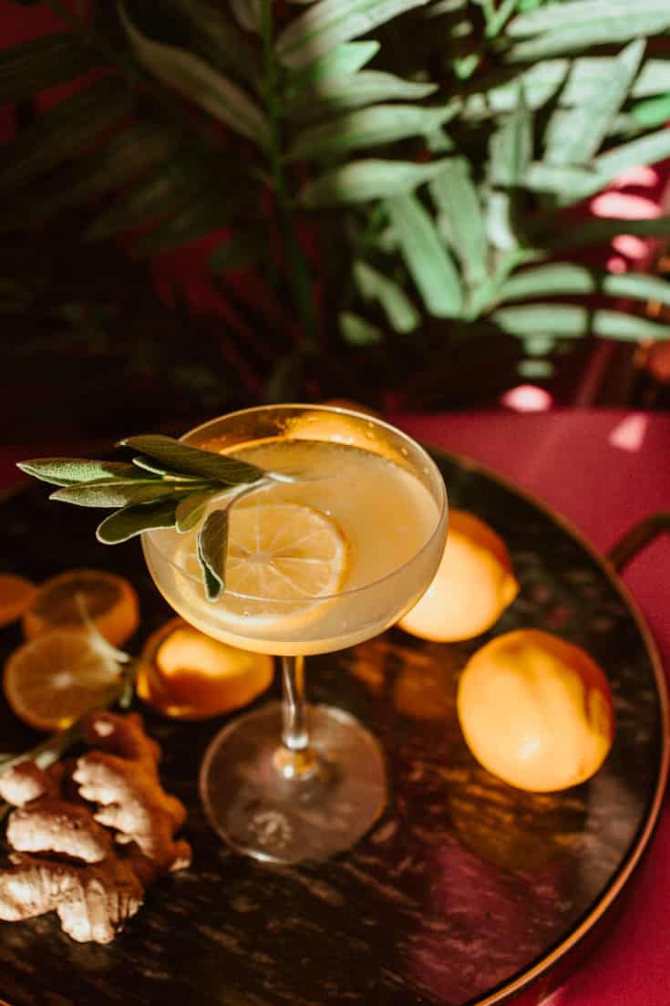 Easy Sage Ginger Limoncello Cocktail Recipe