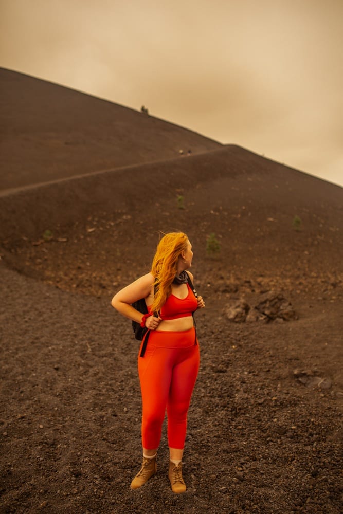 Kara hiking up the Cinder Cone at Lassen Volcanic National